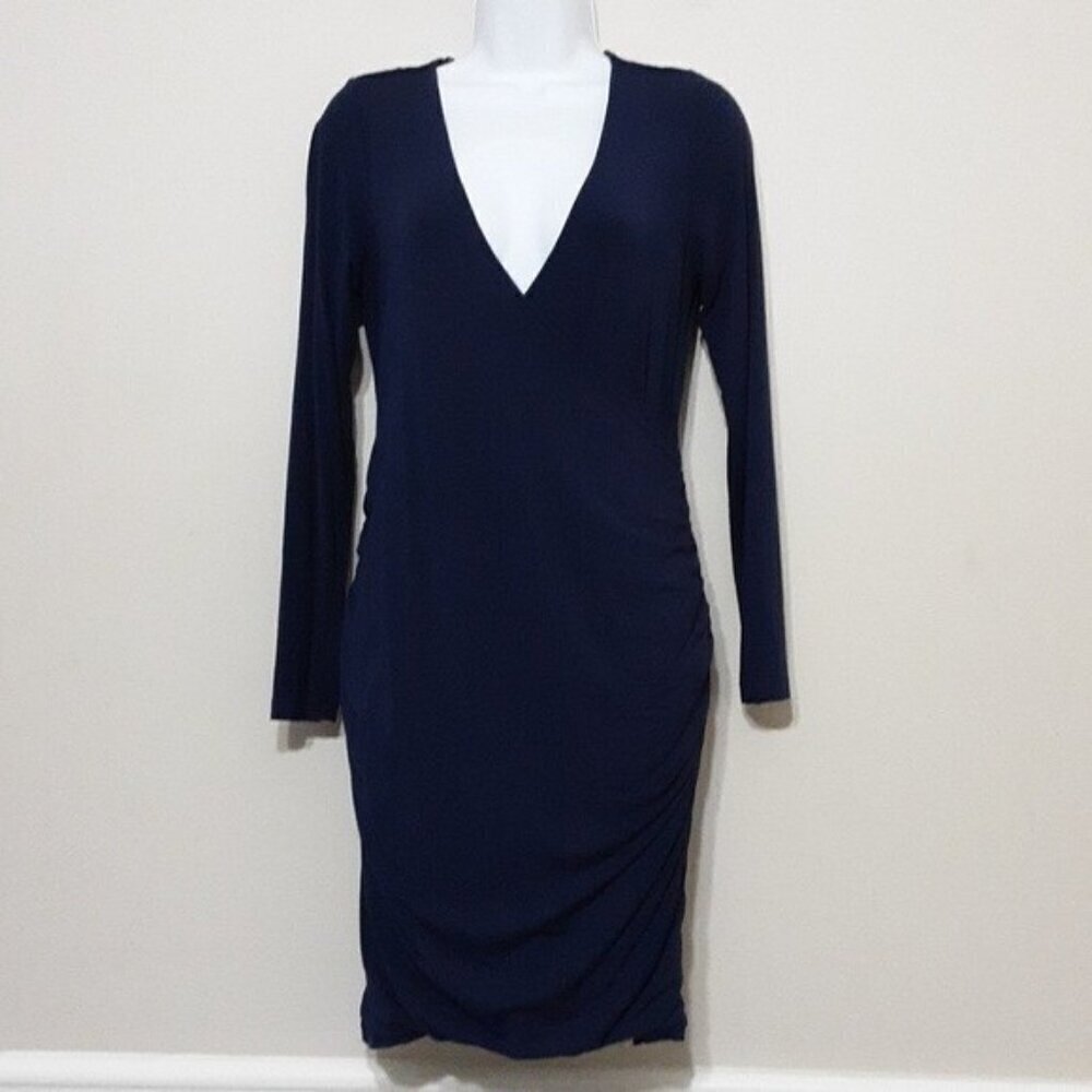Tart Maternity dress women s pull on long sleeves casual office event blue soft